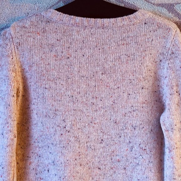Fossil Sz S Womens Sweater Pullover Long Sleeve Wool Blend Peach Melange/Orange - Picture 6 of 10
